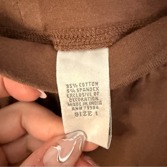Zenergy By Chicos Womens Pants Size 1 Brown Crop Elastic Waist - Picture 4 of 6